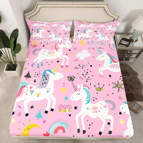 Miniatura 12 de Labrador - Sábana bajera ajustable de dibujos animados de cachorros Kawaii para niños, niños y niñas, juego de ropa de cama para perros y mascotas