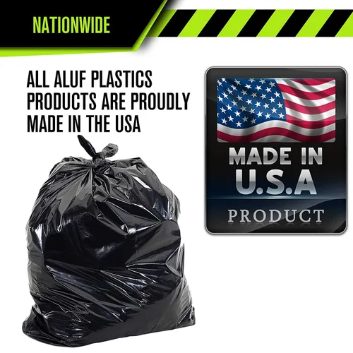 Miniatura 5 de Aluf Plastics - Bolsas de basura negras resistentes de 38 x 58 pulgadas, 55-60 galones, 2.0 mil de grosor, para contratistas, exteriores