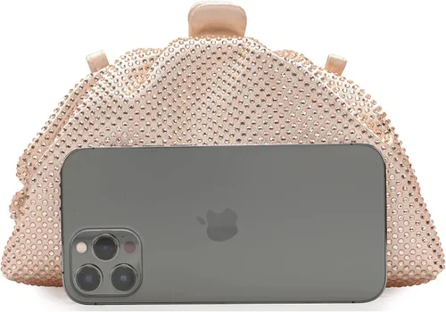 Miniatura 2 de Bolso de mano con marco de cristal con diamantes de imitación, bolso de embrague plisado para mujer