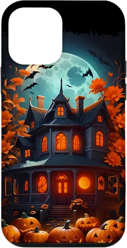 Miniatura 15 de Funda para iPhone 11 Pro Max Halloween espeluznante casa embrujada murciélagos y calabazas talladas