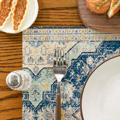 Miniatura 7 de Artoid Mode Juego de 4 manteles individuales estilo boho de plata, 30x46 cm rústicos de estilo granja para decoración mágica de mesa de otoño