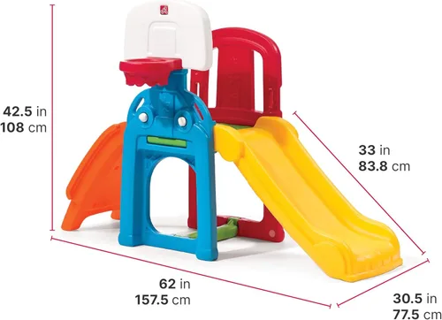 Miniatura 10 de Step2 Game Time Sports Climber, Conjunto de Juegos para Interiores/Exteriores para Niños, Conjunto de Juegos para Patio Trasero, Tobogán, Pared