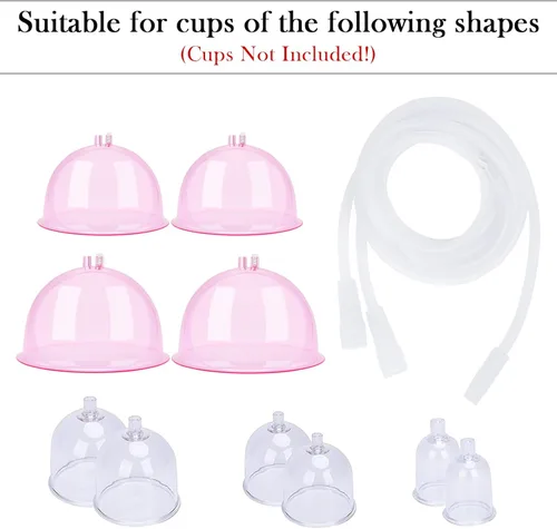 Miniatura 2 de weiwei Accesorios para máquinas de terapia de vacío, 2 tubos de silicona tipo Y para tazas grandes, tubo de vacío de silicona transparente