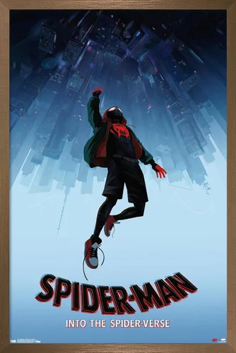 Miniatura 9 de Trends International Spider-Man de Marvel póster Into The Spider-Verse-Falling de 22.37 x 34 pulgadas, versión enmarcada en madera reutilizada