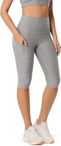 Miniatura 116 de ODODOS - Leggings capri de cintura alta para mujer con bolsillos, control de abdomen, no se transparentan, para entrenamiento atlético, running