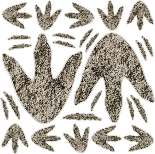 90 piezas de huellas de dinosaurio para decoración de cumpleaños de dinosaurios realistas de parque jurásico, calcomanías de pared extraíbles para