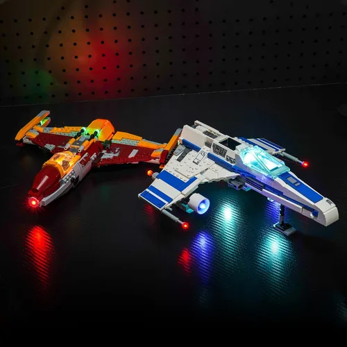 Miniatura 2 de Kit de luz LED mejorado para LEGO New Republic E-Wing contra el juego de construcción de caza estelar de Shin Hati, compatible con LEGO 75364