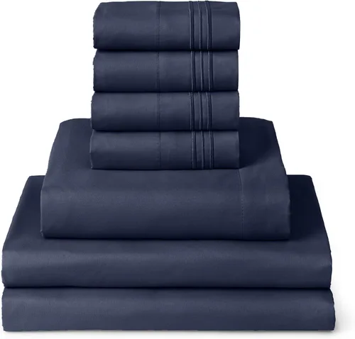 Miniatura 63 de Mellanni Juego de Sábanas Split King - Colección Icónica de 7 Piezas para Ropa de Cama, (Incluye 4 Fundas de Almohada), Bolsillo Profundo de 16 1394