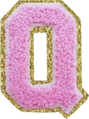 Miniatura 138 de SPRT - Parches de letras de chenilla universitaria con purpurina, parche de letras blancas para planchar con letras del alfabeto para disfraz