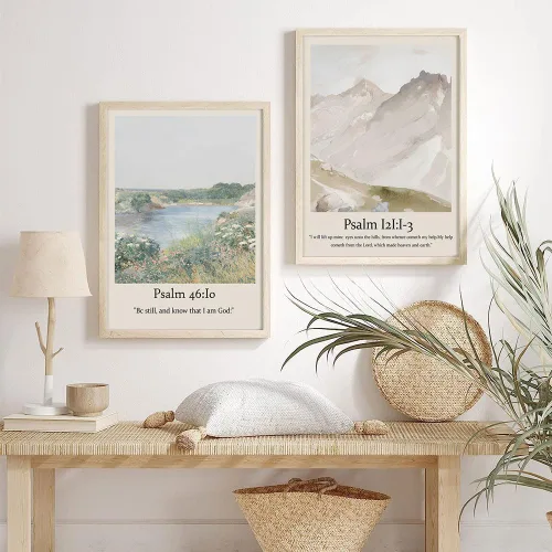 Miniatura 4 de Juego de 6 imágenes de Jesús cristiano con versículos bíblicos, arte de pared, Salmos, Escrituras, galería, impresiones religiosas, arte de pared