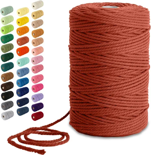 Nook Theory Hilo de macramé de 3mm 220 yardas - Cuerda de macramé suave de 4mm, 5mm perfecta para nudos - Suministros de macramé para colgadores de