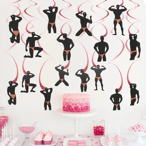 Miniatura 5 de 30 piezas de decoración de espirales colgantes para despedida de soltera, suministros de fiesta de despedida de soltera de oro rosa, decoración