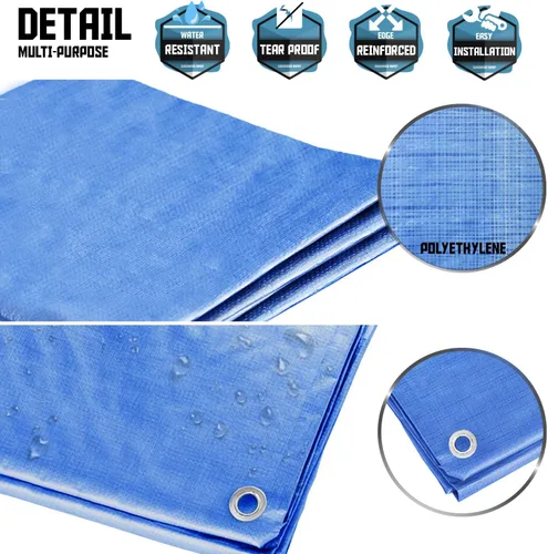 Miniatura 3 de TANG Sunshades Depot - Lona de protección solar, color azul, plateado, blanco y marrón, 10