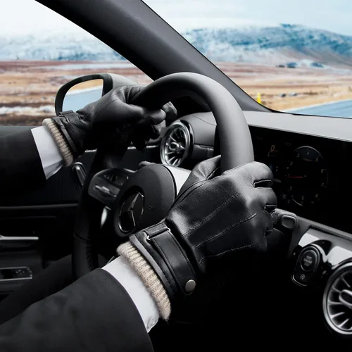 Miniatura 5 de OZERO Guantes de invierno para hombre, de piel de napa y cachemira, guantes de vestir para pantalla táctil, regalos térmicos para papá o marido