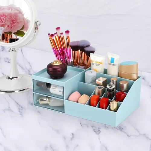Miniatura 3 de LETURE Organizador de Escritorio, Caja Organizadora de Tocador de Maquillaje Cosmético, Almacenamiento de Maquillaje para Mostrador de Baño