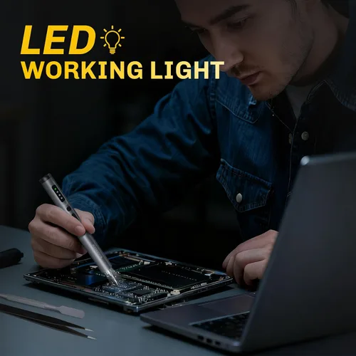 Miniatura 6 de Juego de destornilladores eléctricos de precisión de 3.7V, 50 en 1 pequeño destornillador magnético de potencia con almacenamiento, mini Gris