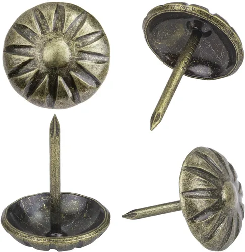 Miniatura 15 de Tachuelas de tapicería para muebles, clavos de tapicería vintage de 3/4 pulgadas, 100 tachuelas de muebles resistentes para tapicería, clavos