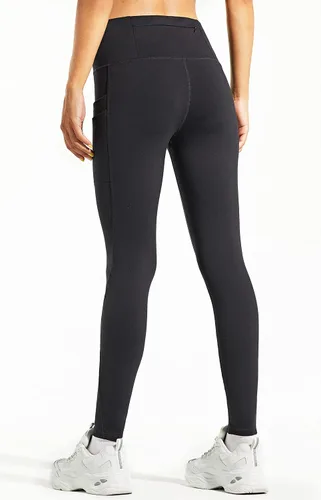 Miniatura 2 de Libin Leggings con forro polar para mujer, resistentes al agua, cálidos, para correr, con aislamiento térmico y bolsillos