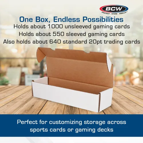 Miniatura 4 de BCW Caja de almacenamiento de tarjetas de juegos de una sola fila, paquete de 5, caja de soporte de 1000 unidades, soporte de cartón de papel