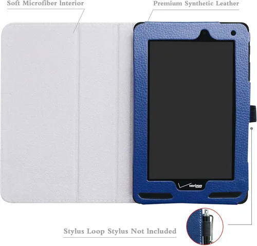 Miniatura 4 de Mama Mouth Funda para Verizon Ellipsis 7 0.14 oz LTE, tipo folio delgado con 2 soportes plegables para tableta Verizon Ellipsis 7 0.14 oz LTE de 7