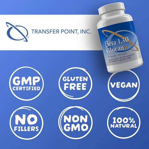 Miniatura 5 de Suplemento de Apoyo Inmunológico Transfer Point Beta Glucano Altamente Purificado 500 mg por Cápsula (Pack de 1 - fibra de b-glucano)