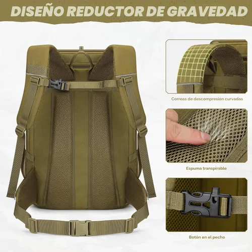 Miniatura 5 de Maelstrom Mochila táctica para hombre, resistente al agua, mochila militar de 40 L, para senderismo, campamento, gimnasio con sistema Molle, 15,6