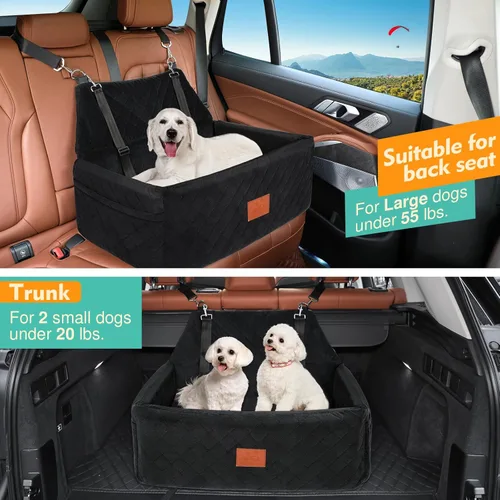 Miniatura 4 de NEEZUKAR Asiento de automóvil para perros grandes y medianos, asiento portátil lavable para mascotas de menos de 55 libras, asiento elevador
