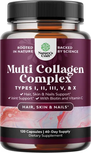 Miniatura 11 de Advanced Multi Collagen Complex – Ageless - Suplementos de péptidos de colágeno múltiple con tipo 1 2 3 5 y X y biotina para el cabello, la piel