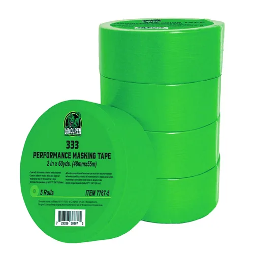 LAUCO DINOGREN - Cinta adhesiva de alto rendimiento para pintura de automóvil, resistente al calor y al agua, verde multiusos (2 pulgadas (5 rollos)