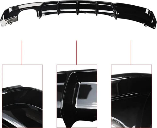 Miniatura 8 de NINTE Difusor trasero para BMW Serie 3 F30 F31 M Sport parachoques 2012-2018 2019 negro brillante izquierdo solo escape trasero parachoques labio