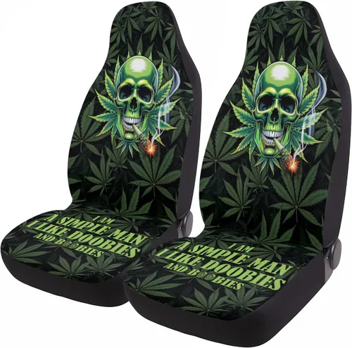 Miniatura 23 de GENANY Horror Nightmare Skellington - 2 fundas de asiento delantero para automóvil, camión, SUV, regalos de Navidad, funda de asiento de cubo