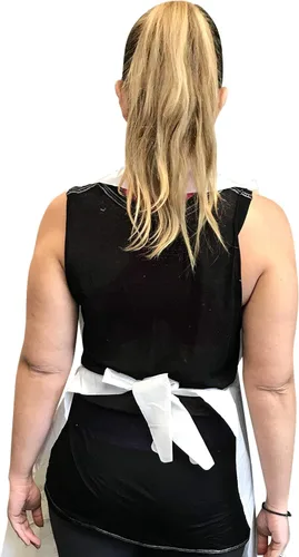 Miniatura 2 de KingSeal Disposable Poly Aprons, 28"x46", 0.8 mils thick, Individually Packed, White, Bib