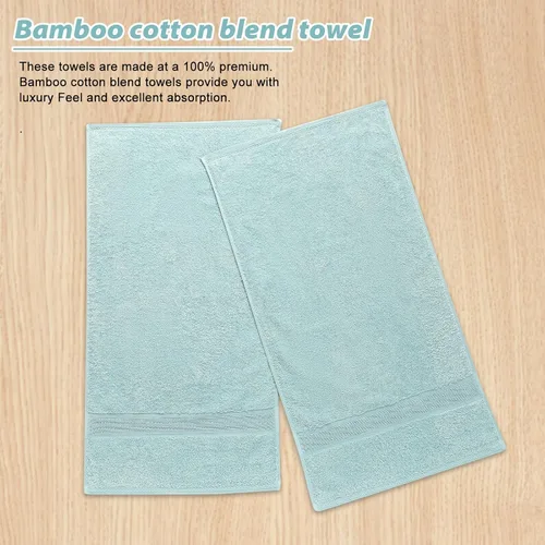 Miniatura 4 de Aibaser Toallas de mano - 16x30 pulgadas - Toallas de mano ligeras y altamente absorbentes para baño, viaje, gimnasio, ducha y spa (Azul)