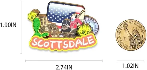 Miniatura 3 de USA Scottsdale - Imán de nevera con imán de madera 3D, monumentos de viaje, decoración coleccionable hecha a mano