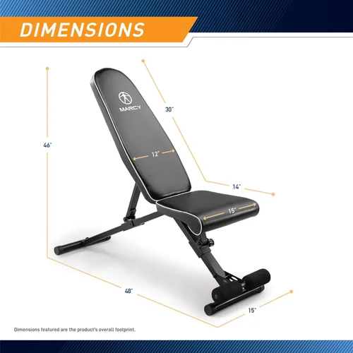 Miniatura 2 de Marcy Foldable Adjustable Utility Weight Bench, Strength Training Home Gym for Full Body Workout