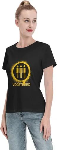 Miniatura 4 de Soda - Camisetas estéreo para mujer, ajuste holgado, casual, de algodón, cómodas, cuello redondo, manga corta, ropa