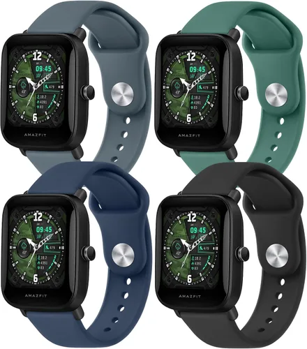 Paquete de 4 correas para Amazfit GTS 4 / GTS 4 Mini / GTS 3 / GTS / GTS2 / GTS 2e / GTS 2 mini Band para mujeres y hombres, correa de repuesto