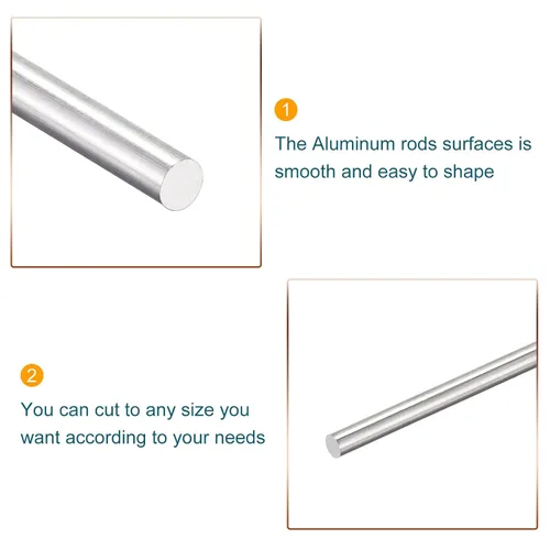 Miniatura 3 de MECCANIXITY Varilla redonda sólida de aluminio de 0.079 in de diámetro, 9.843 in de longitud, para manualidades, paquete de 20