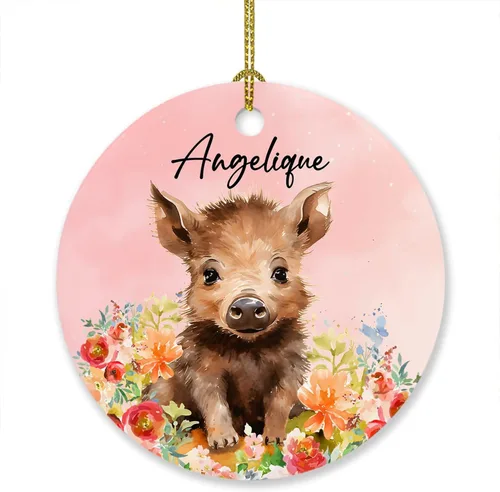 Miniatura 17 de Adorno de elefante de Navidad 2025, lindo adorno de elefante personalizado para árbol de Navidad, adornos de elefantes florales para bebés, regalos