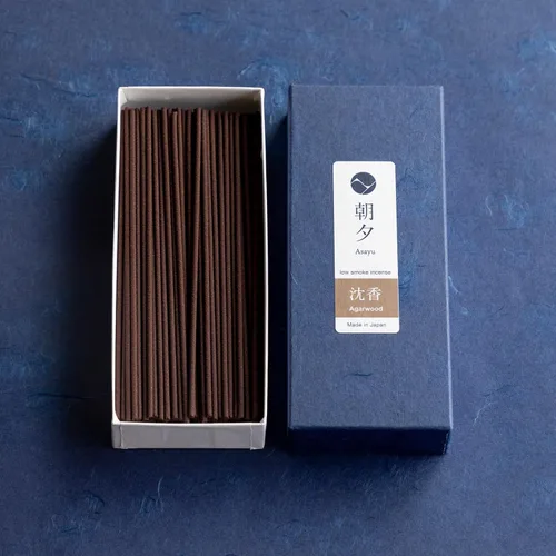Miniatura 7 de Asayu Japan Set de regalo de incienso de bajo humo con soporte de incienso y soporte de latón, varillas de incienso de madera de agarwood