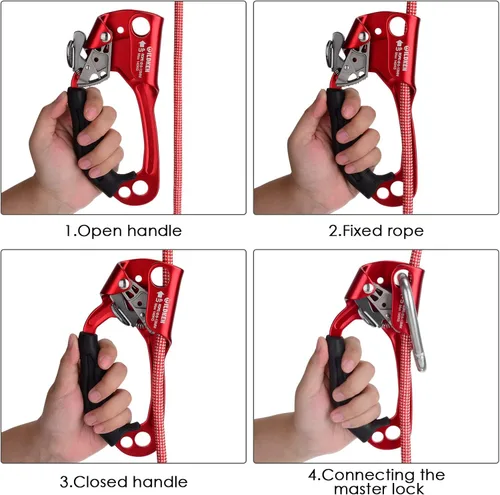 Miniatura 28 de WILDKEN Ascendedor de Mano para Escalada de Exteriores Montañismo Árbol Arborista Escalada Descenso Equipo Ascendedor de Mano para Cuerda de 8-14mm