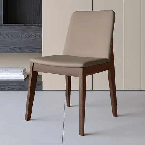 Miniatura 15 de Sillas de comedor tapizadas gruesas, sillas de cocina modernas de madera sólida, sillas de comedor tapizadas de cuero con marco minimalista, muebles