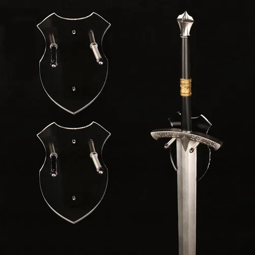 Miniatura 9 de Soporte de pared vertical de acrílico negro para espada, soporte para espada para 1 espada, katana o hacha, soporte resistente para espada