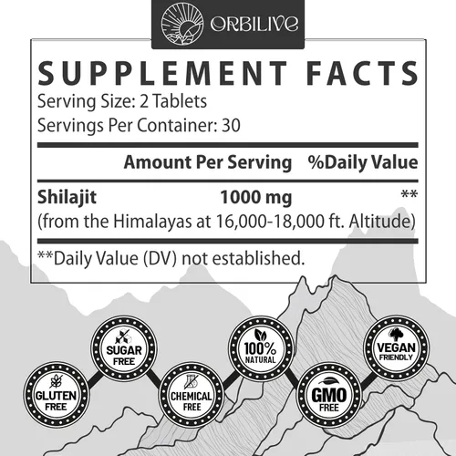 Miniatura 5 de Shilajit Tablets 1000 MG, 100% orgánico del Himalaya, suplemento Shilajit rico en ácido fúlvico y minerales traza para hombres y mujeres, energía