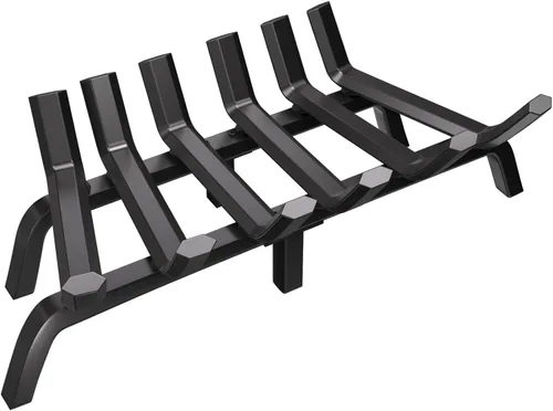 AMAGABELI GARDEN & HOME Parrilla de Chimenea Soporte para Troncos de 24 Pulgadas Estante para Quemar Leña de Hierro Forjado Resistente Acero Sólido