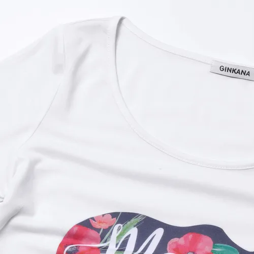 Miniatura 3 de GINKANA Blusas de maternidad de manga corta, diseño floral, fruncido, casual, para mamá, para embarazo