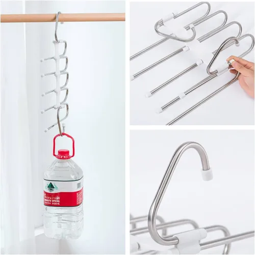 Miniatura 7 de Kalimdor Perchas para pantalones, paquete de 2 organizadores de armario de metal que ahorran espacio, perchas para ropa, pantalones, diseño