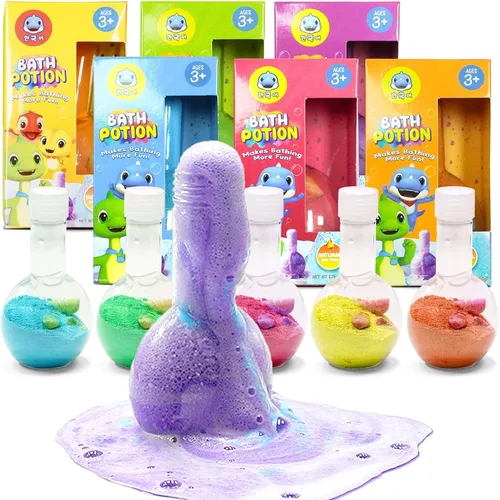 SWCANDY - Juguetes de baño, rellenos para calcetines navideños para niños, poción, paquete de 6 bombas de baño para bañera de espuma de burbujas