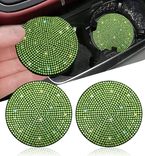Miniatura 11 de NBTEPEM 2 posavasos de auto con diamantes de imitación, 2.75 pulgadas, antideslizantes, a prueba de golpes, universal, a la moda, para auto