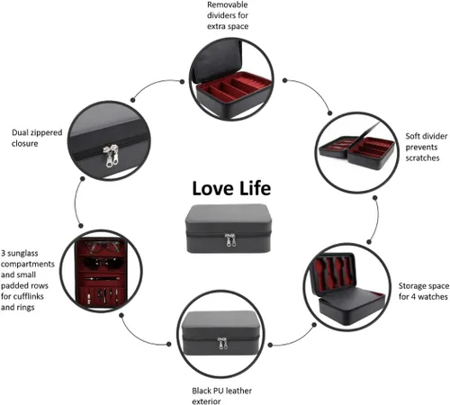 Miniatura 8 de Love Life - Joyero y organizador para relojes, gemelos y lentes de sol